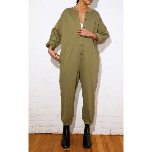 NWT MARA HOFFMAN Sabina Cotton-blend Jumpsuit In Green sz XL